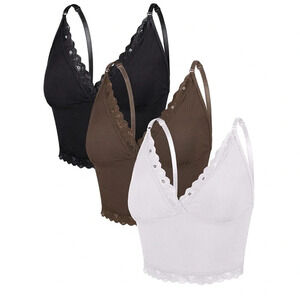 NIB! Pack of 3 cropped v-neck camis Small